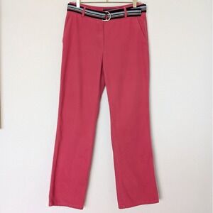 Jones Wear Sport Cotton Pants in Coral‎ with Striped Belt Size 6 Preppy
